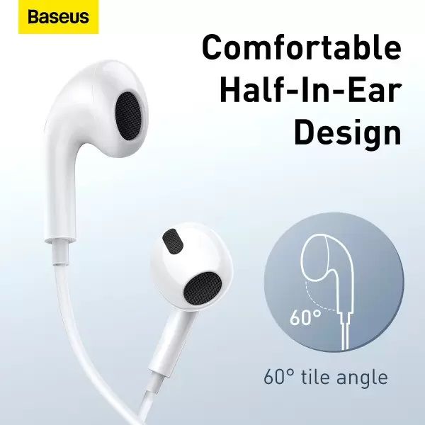  Baseus Encok H17 lateral in-ear Wired Earphone 3.5mm White (NGCR020002) -  11