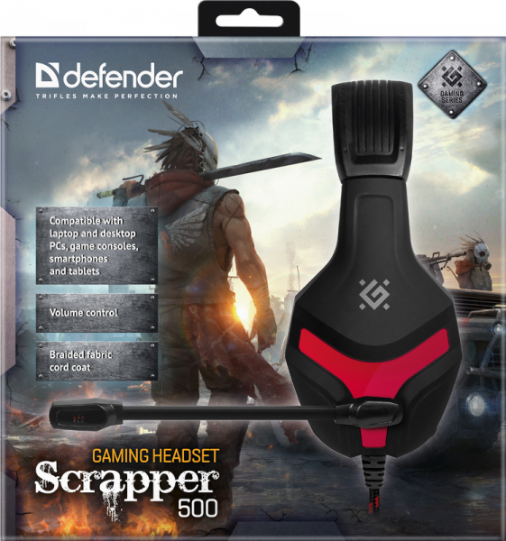  Defender Scrapper 500, Black/Red, 2x3.5  (+  4-pin), ,  40 , 105 , 32 , 2  (64500) -  10