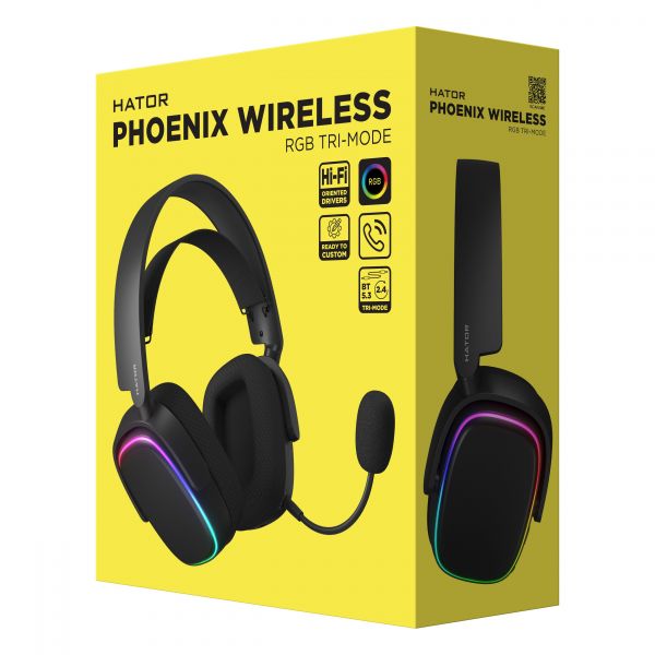  Hator Phoenix Wireless RGB Tri-mode Black (HTA-870) -  6