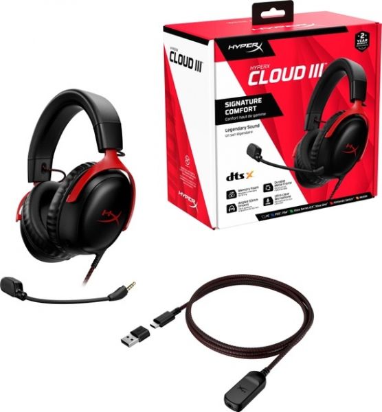  HyperX Cloud III Black/Red (727A9AA) -  8