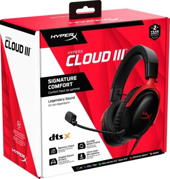  HyperX Cloud III Black/Red (727A9AA) -  9