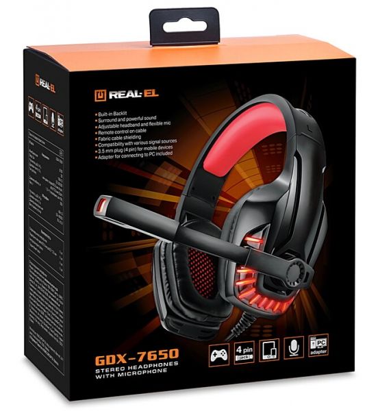  REAL-EL GDX-7650 Black/Red -  10