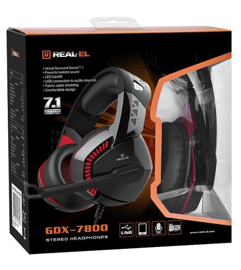  REAL-EL GDX-7800 Black/Red -  8