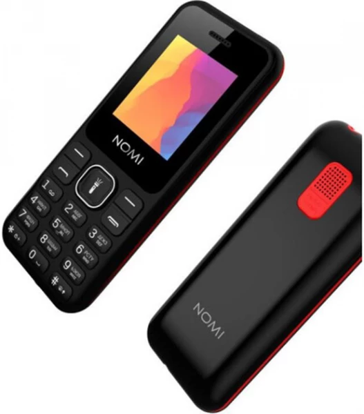   Nomi i1880 Red+Black, 2 Sim, 1.77" (128x160) TN, microSD, BT, MP3, Li-Ion 600mAh -  5