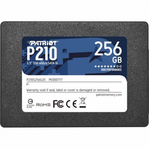 SSD  Patriot P210 256Gb SATA III 2.5" 3D NAND (P210S256G25) -  1