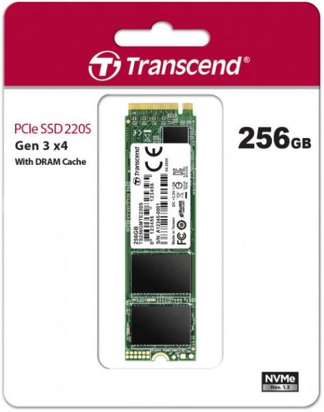 SSD  Transcend MTE220S 256GB NVMe M.2 PCI-E 3D TLC (TS256GMTE220S) -  2