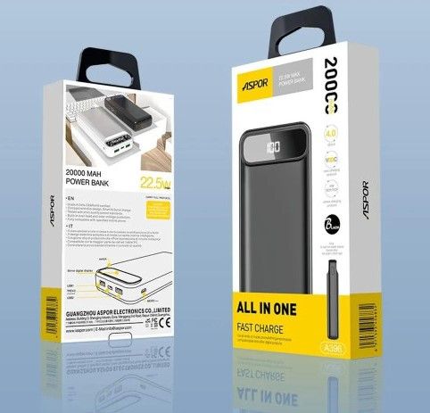  20000 mAh Aspor A396 PD Black -  4