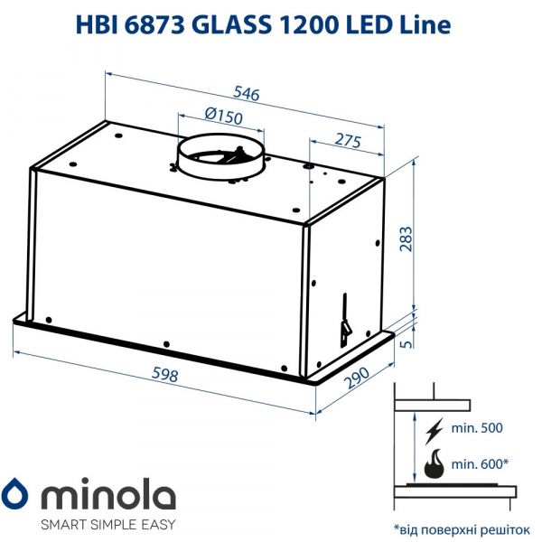  Minola HBI 6873 BL GLASS 1200 LED Line -  10