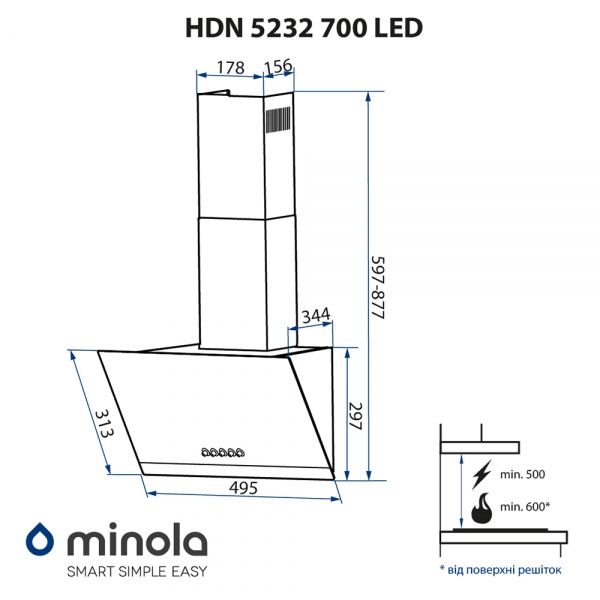  Minola HDN 5232 WH/INOX 700 LED -  11