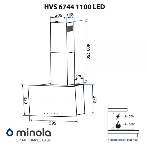  Minola HVS 6744 WH 1100 LED -  9