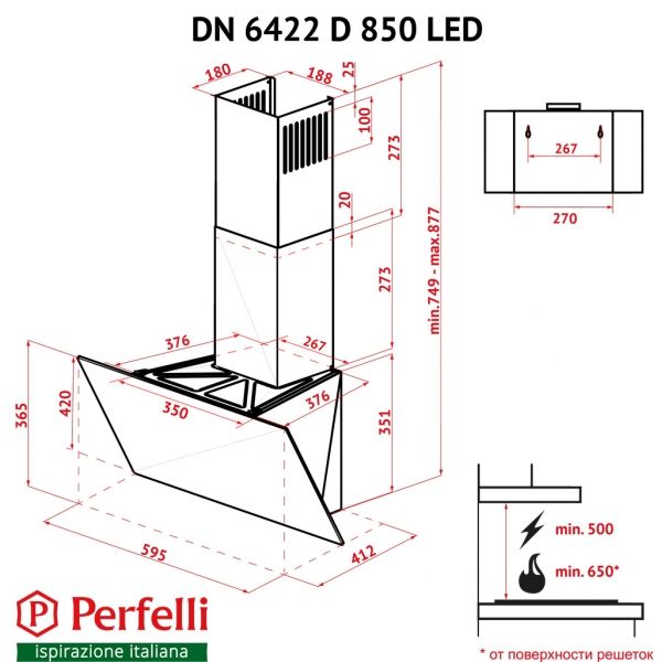  Perfelli DN 6422 D 850 BL LED -  11