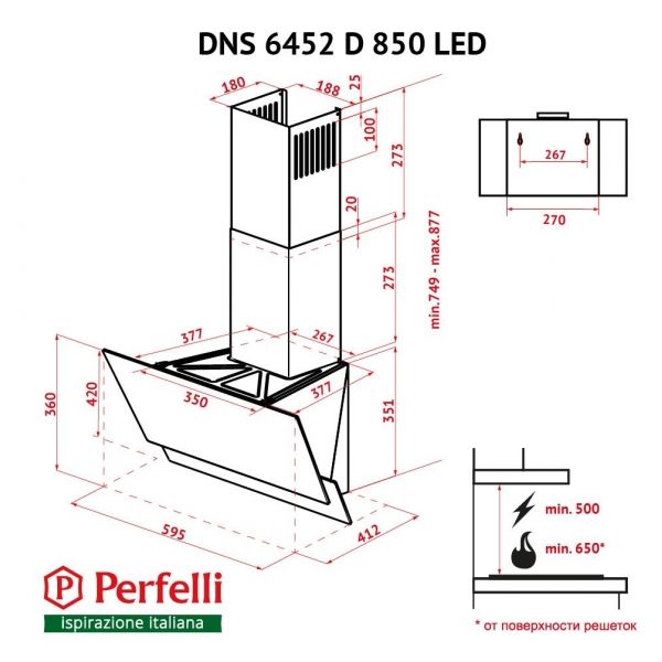  Perfelli DNS 6452 D 850 GR LED -  11