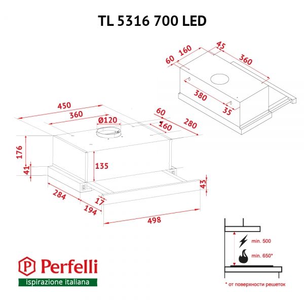  Perfelli TL 5316 WH 700 LED NEW -  8