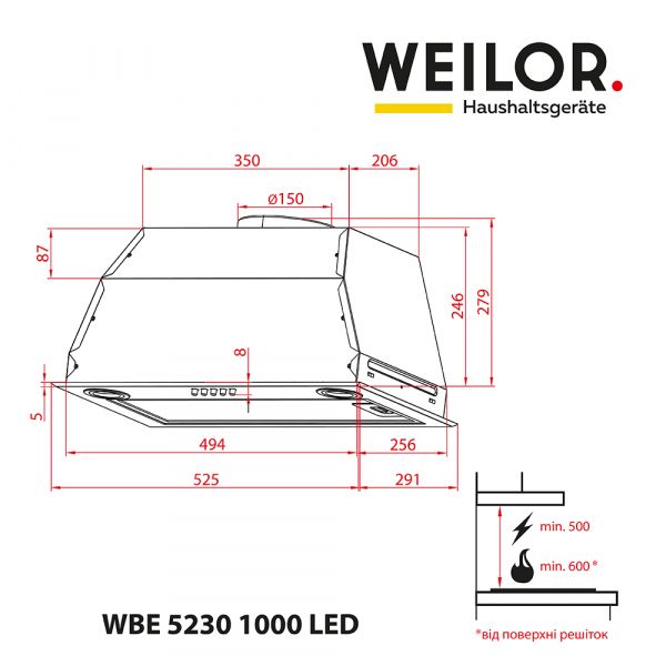  WEILOR WBE 5230 WH 1000 LED -  6