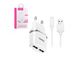    C12 Smart, 2 USB ,2.4A, White Hoco