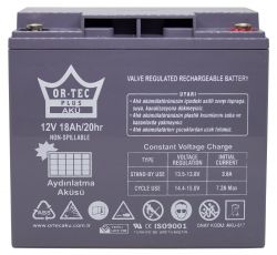    12 18 OR-TEC 12V/18 AH AGM Black, 18177167 