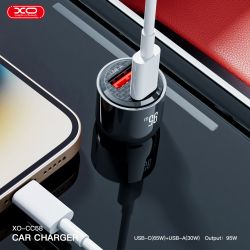    XO CC58 95W Car Charger Type-C PD 65W + USB-A 30W (Gray)  (CC58_Tarnish) -  4