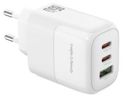    XO L139 - 65W PD Dual USB-C & 18W QC USB-A White (L139_White)