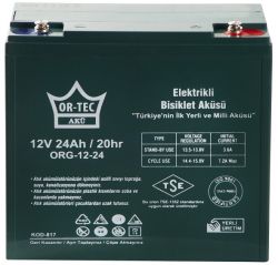    12 24 OR-TEC 12V 24 AH GEL, Grey, 166175125 , 9.07 