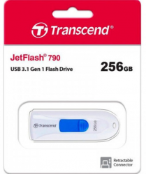 Flash Drive Transcend JetFlash 790 256GB USB 3.1 White (TS256GJF790W) -  3