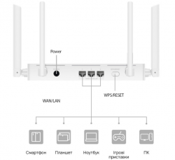   Huawei AX2 Dual-Core (WS7001 V2) MESH 1500Mbps Gigabit Router white  (53030ADN) -  4