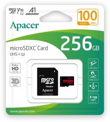  ' Apacer MicroSDHC 256GB UHS-I Class 10 + SD adapter (AP256GMCSX10UB-R)