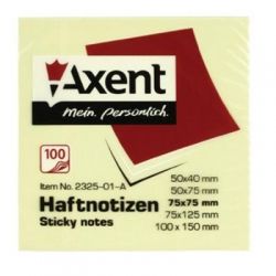    Axent with adhesive layer 75x75, 100sheets., pastel yellow (2314-01-) -  2