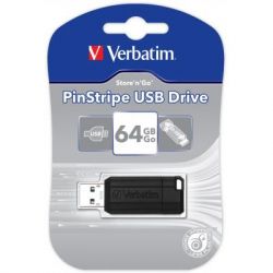 USB   Verbatim 64GB Store 'n' Go PinStripe Black USB 2.0 (49065) -  5
