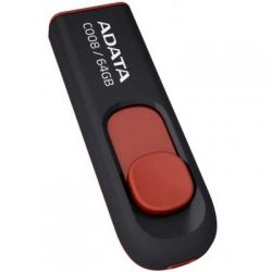 USB   ADATA 64GB C008 Black+Red USB 2.0 (AC008-64G-RKD) -  2