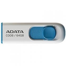 USB Flash Drive 64Gb ADATA C008, White/Blue (AC008-64G-RWE) -  1
