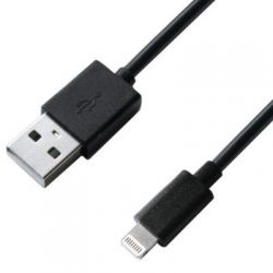   USB 2.0 AM to Lightning 1.0m Cu, 2.1, Black Grand-X (PL01B) -  1