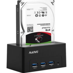 - 2.5"/3.5" Maiwo K308H, Black,  HDD 2,5"/3,5" SATA  USB3.0 . . 3*USB3.0-  -  2