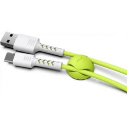   USB 2.0 AM to Type-C 1.0m Soft white/lime Pixus (4897058531169) -  3