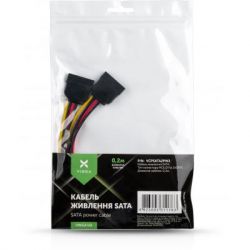   SATA power 0.2m 2 connectors Vinga (VCPSATA2PW2) -  3