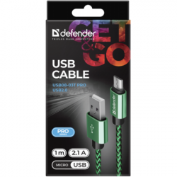   USB 2.0 AM to Micro 5P 1.0m USB08-03T green Defender (87804) -  4