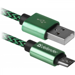   USB 2.0 AM to Micro 5P 1.0m USB08-03T green Defender (87804)