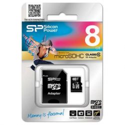   Silicon Power 8GB microSD class 10 (SP008GBSTH010V10SP) -  2