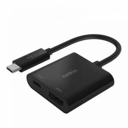  Belkin USB Type-C - HDMI+USB Type-C (M/F), Black (AVC002BTBK)