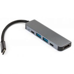  Vinga Type-C to 4K HDMI+2*USB3.0+PD+USB-C 3.1 Gen1 aluminum (VCPHTC5AL) -  2