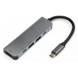  Vinga Type-C to 4K HDMI+2*USB3.0+PD+USB-C 3.1 Gen1 aluminum (VCPHTC5AL) -  1