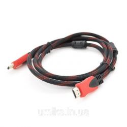   HDMI to HDMI 1.5m v1.4, OD-7.4mm Black/RED Merlion (YT-HDMI(M)/(M)NY/RD-1.5m)