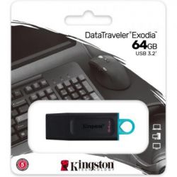 USB3.2 Flash Drive 64GB Kingston DT Exodia Black/Teal (DTX/64GB) -  5