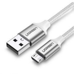   USB 2.0 AM to Micro 5P 1.0m US290 Aluminum Braid White Ugreen (60151) -  2