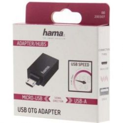 HAMA OTG Micro USB - USB 2.0 Black 00200307 -  2