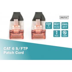 - 0.25, CAT 6 S-FTP, AWG 27/7, LSZH, Black Digitus (DK-1644-0025/BL) -  2