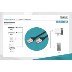 - 0.25, CAT 6 S-FTP, AWG 27/7, LSZH, Black Digitus (DK-1644-0025/BL) -  3