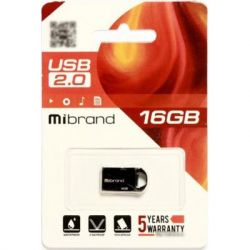 USB Flash Drive 16Gb Mibrand Hawk Black (MI2.0/HA16M1B) -  2