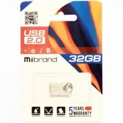 USB 2.0 Mibrand Hawk 32Gb Silver (MI2.0/HA32M1S) -  2