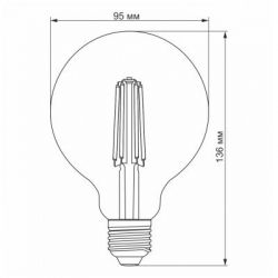  Videx Filament G95FAD 7W E27 2200K 220V (VL-G95FAD-07272) -  3