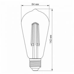  Videx Filament ST64FAD 6W E27 2200K 220V (VL-ST64FAD-06272) -  3